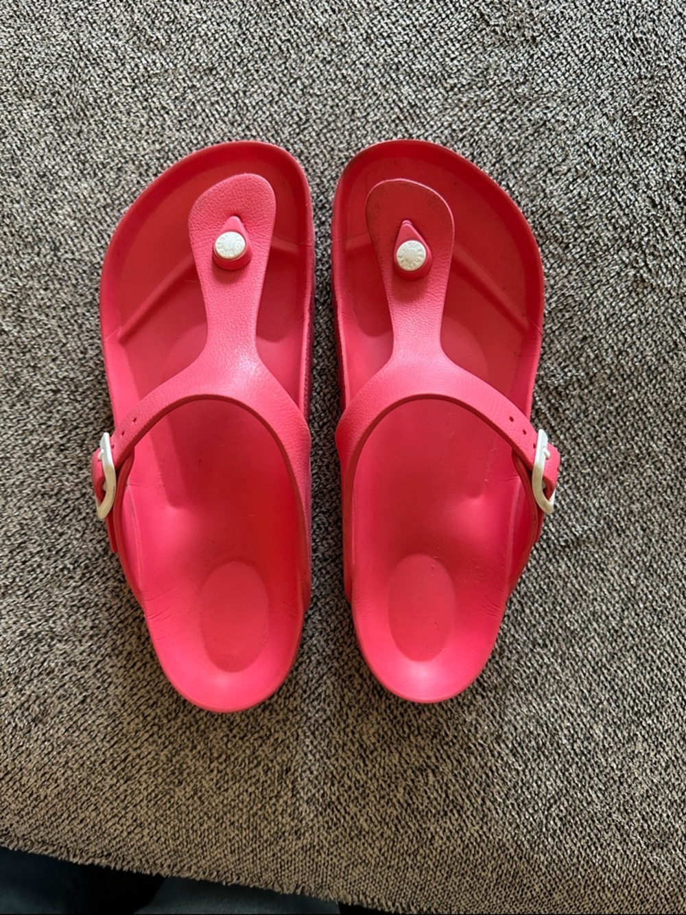 Birkenstock Women's Bright Pink Toe-Post Sandals - Picture 2 of 7